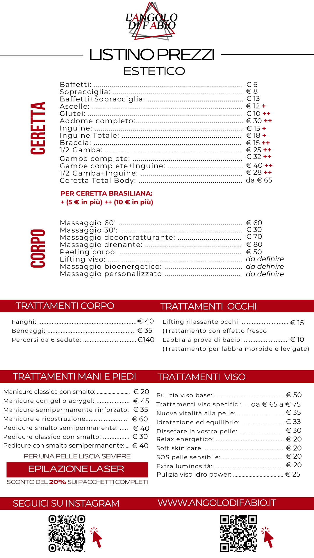 Prezzi trasparenti